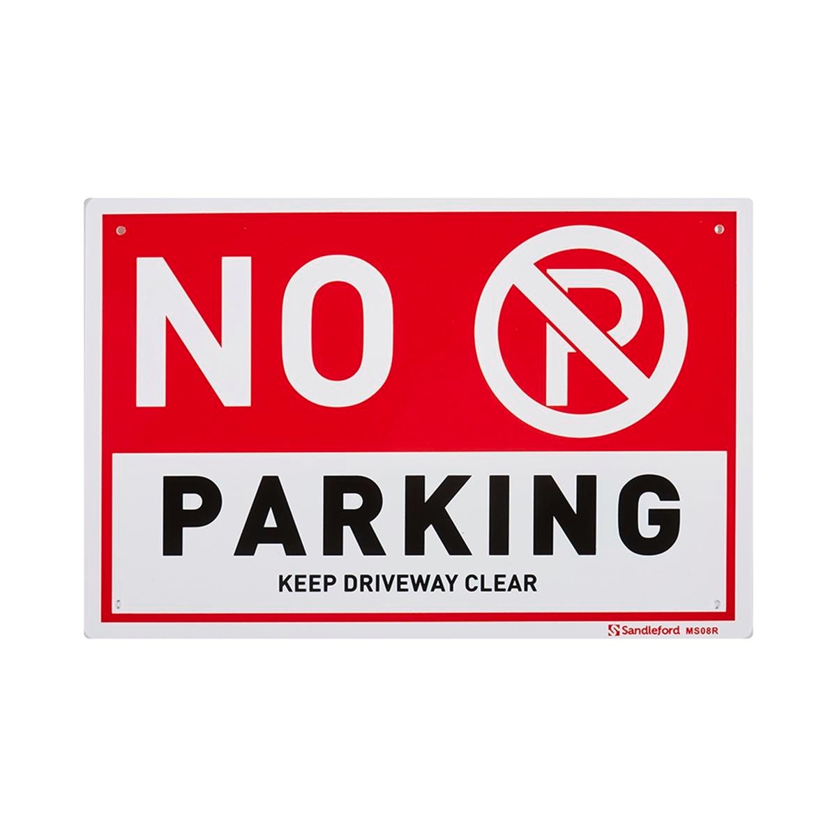 Sandleford No Parking Plastic Sign - 300 x 200mm - Red/White - SuperSaverAU - view 1