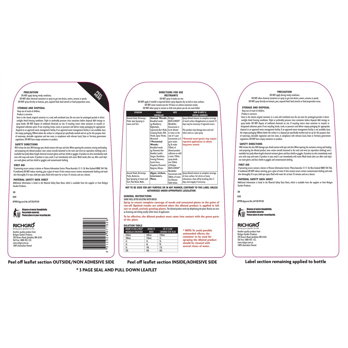 Richgro Beat-A-Weed - 1L - Liquid - Natural Weedkiller Concentrate - SuperSaverAU - view 2