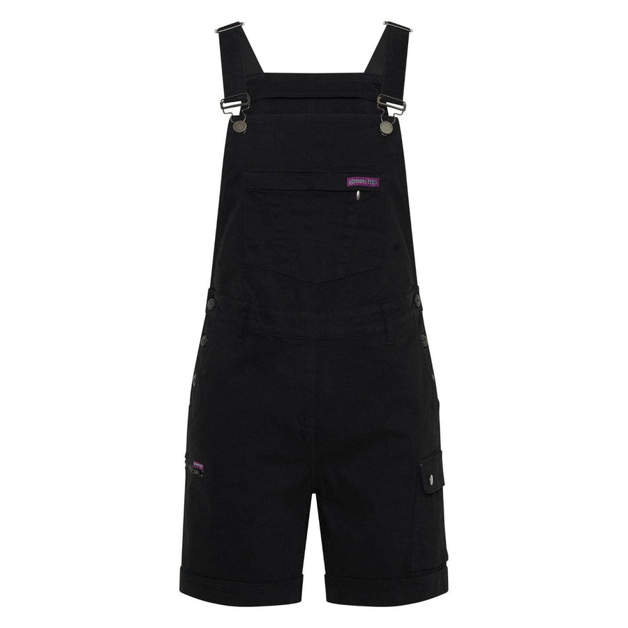 Green Hip All Women Shortalls Black Size 8 - Adjustable Waist - UPF 50+ - SuperSaverAU - view 1