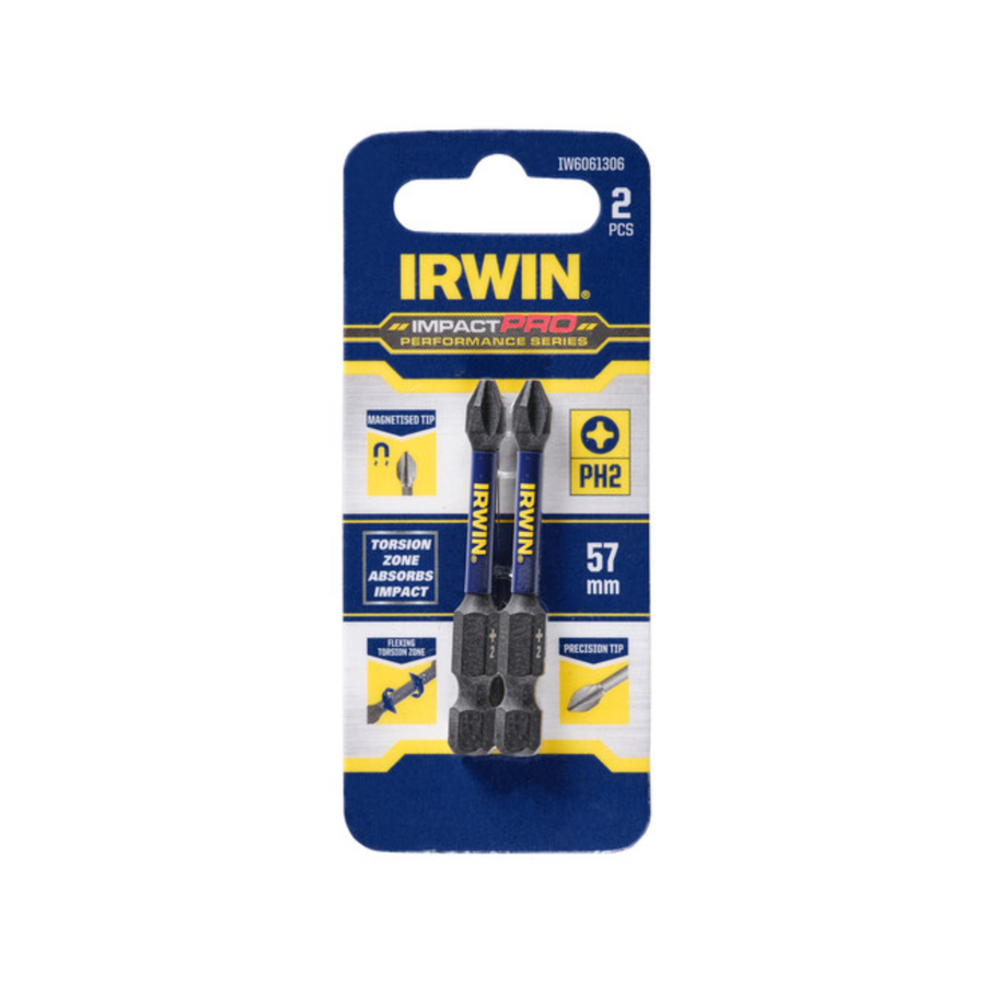 Irwin Impact Pro Performance Bits - 57mm - 2 Pack - High Strength - Magnetised - SuperSaverAU - view 1
