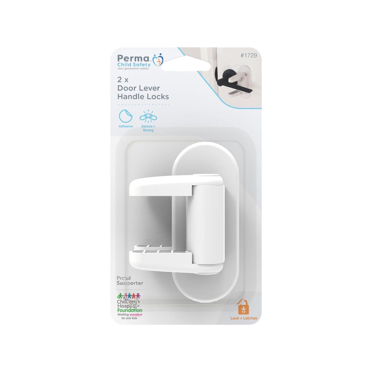 Perma Child Safety Door Lever Lock - 2 Pack - Plastic - Easy Install - SuperSaverAU - view 1