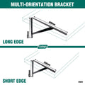 Carinya 400 x 350mm Black Straight Stayed Bracket, Powder Coated Steel, 100kg, Multi-Orientation