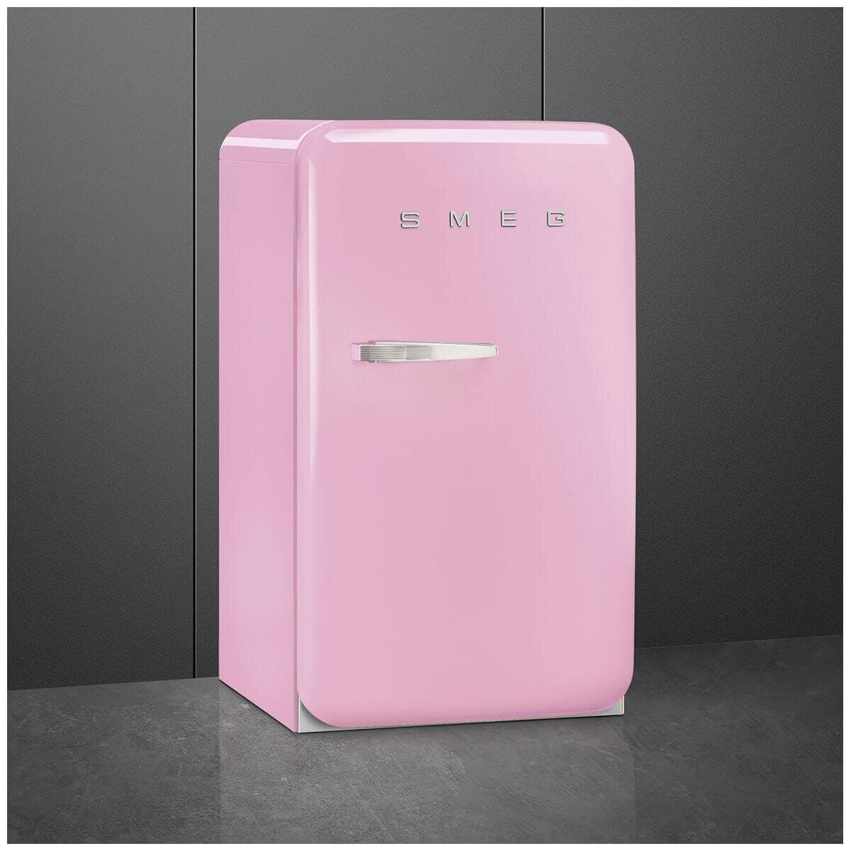Smeg 50s Retro Style Happy 135L bar fridge - right hinge, pink, 6 star energy rating - FAB10HRPK6