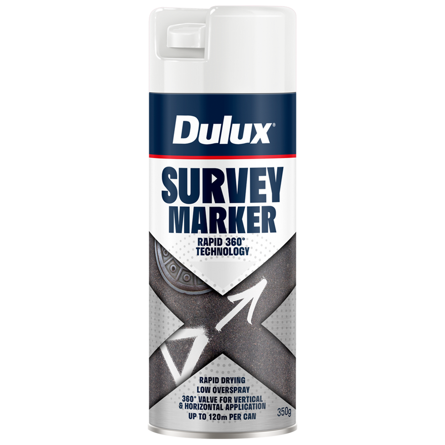 Dulux 350g White Spray Survey Marker - 0.35L - Rapid Drying - Low Overspray - SuperSaverAU - view 1