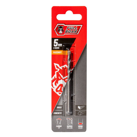 Full Boar 5mm TCT Masonry Drill Bit - Tungsten Carbide - Durable - SuperSaverAU - view 1