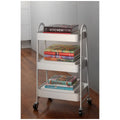 L.T. Williams 3-tier steel tray trolley - white power coated finish, 4 castor wheels - 8994