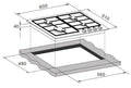 Brohn 60cm Stainless Steel Gas Cooktop - 4 Burners, Defendi Burners, Triple Crown Wok Burner - BRGC6001SS