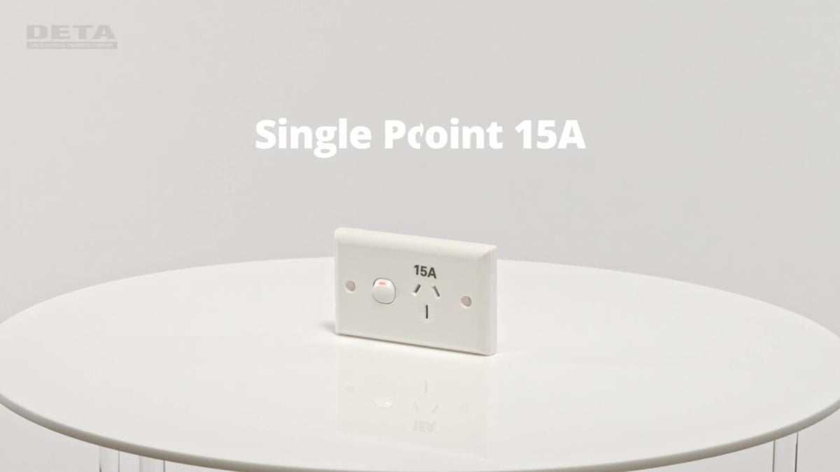 Deta 15A Solid Plate Single Power Point - Standard Size - Polycarbonate - Durable - SuperSaverAU - view 5