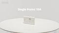 DETA 15A Solid Plate Single Power Point, White Polycarbonate, Indoor (3215B)
