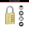 Master Lock 40mm Brass Finish Aluminium Combination Padlock