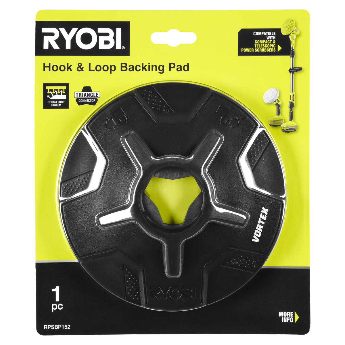 Ryobi Power Scrubber Backing Pad 152mm - Hook and Loop System - RPSBP152 - SuperSaverAU - view 2