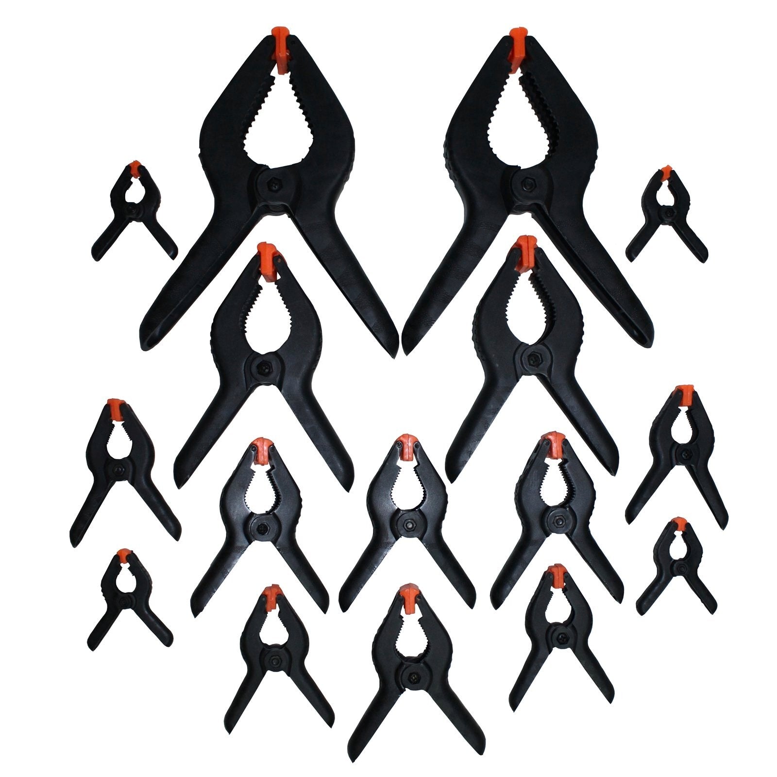 Craftright Nylon Spring Clamp 16 Pack 60mm Jaw with Swivelling Jaws