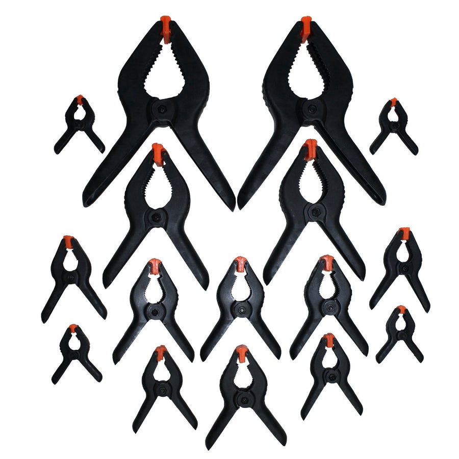 Craftright Nylon Spring Clamp 16 Pack 60mm Jaw with Swivelling Jaws