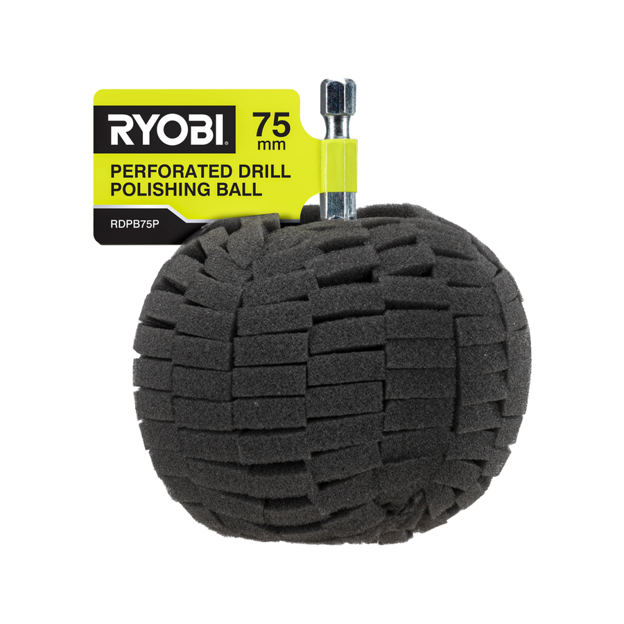 Ryobi 75mm Perforated Drill Polishing Ball - High-Density Foam - Durable Cleaning - SuperSaverAU - view 1