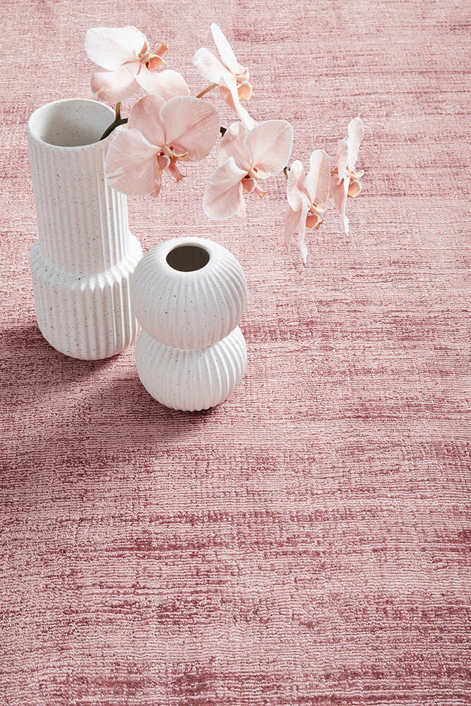 Rug Culture Bliss Large Hand Loomed Viscose Rug 280x190cm - Rose - Cotton Backing - BLSBLUSH280X190