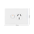 DETA X6 20A Single Power Point, White Polycarbonate, 250V, Clip-On Cover (6250B)