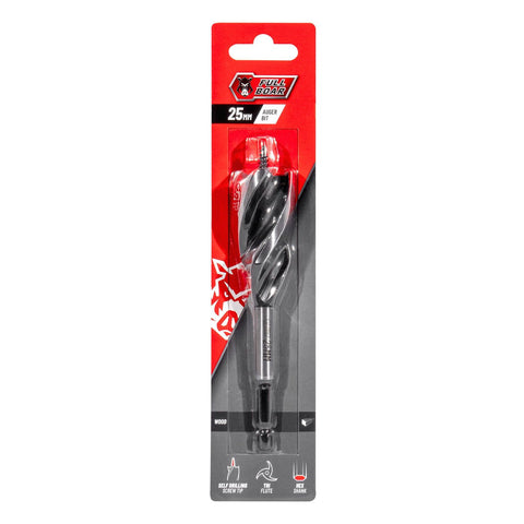 Full Boar 25mm Auger Bit Fab 25 - Steel - Self-Drilling - Tri-Flute Design - SuperSaverAU - view 1