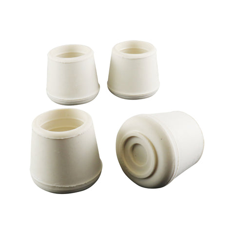 Surface Gard 22mm White Round External Rubber Chair Tip - 4 Pack