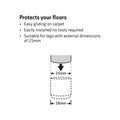 Surface Gard 25mm Black Round Plastic External Chair Tip - 4 Pack
