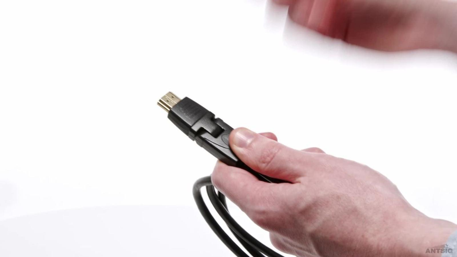 Antsig 2m Black HDMI Rotate or Swivel Cable Gold Plated