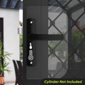 Rolltrak Black Non-Keyed Hinged Screen Door Lock, Alloy, Powder Coated Finish