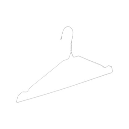 All Set White Coated Wire Clothes Hangers 10 Pack - 205mm x 31mm x 400mm - Slim Design