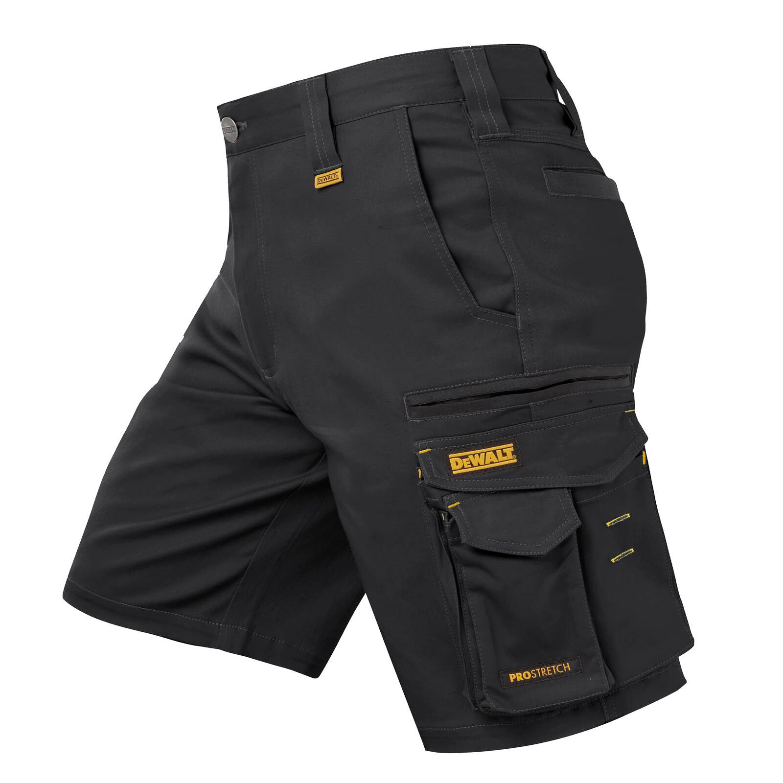 DEWALT Black Bennington PROStretch Shorts - Men's Size 32, Stretch Cotton
