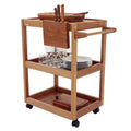 Tramontina Churrasco Serving Trolley - Jatoba Wood - Integrated Knife Block - Caster Wheels - 13198070