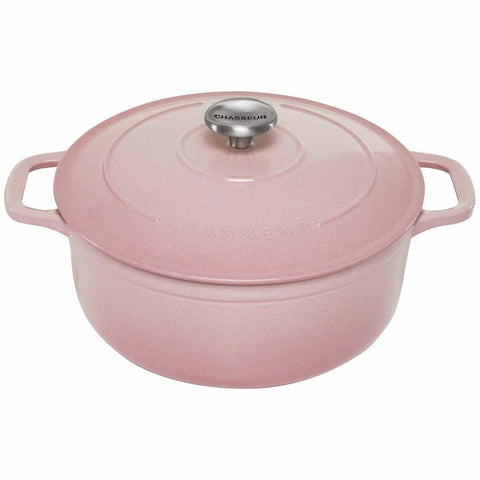 Chasseur 26cm Round French Oven 5L - Cherry Blossom Pink Enamelled Cast Iron - 19532