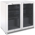 Husky 203L Double Door Home Bar Drinks Chiller - White, Low-E Glass, Manual Dial Control - C2HHMBWHAU