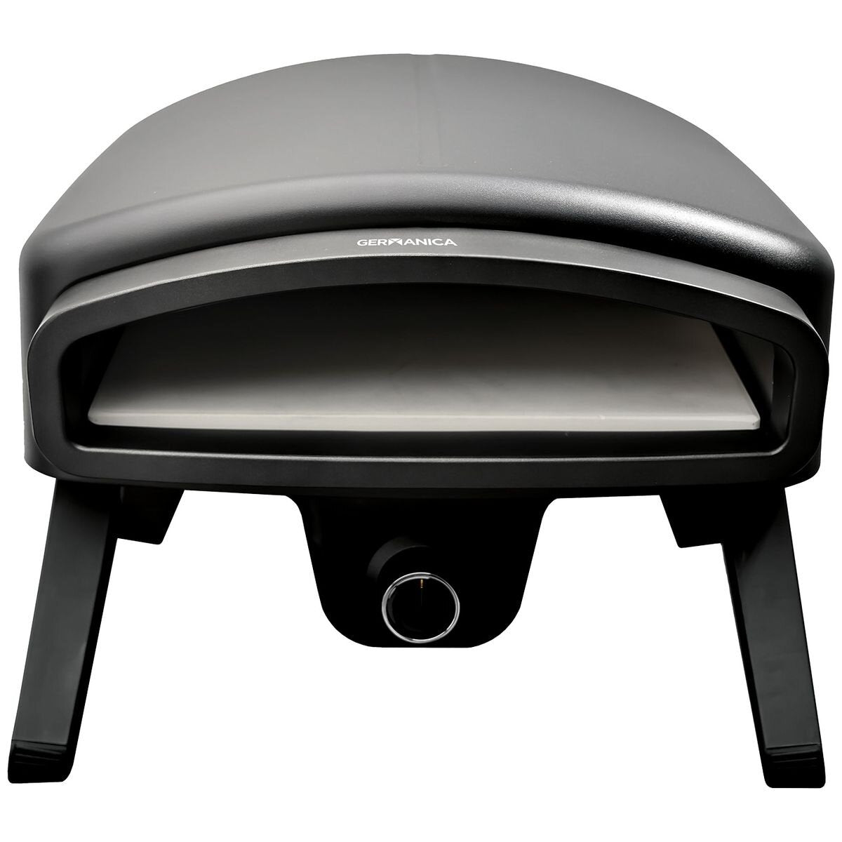 Germanica 14 inch gas pizza oven - 500°C, ceramic stone, foldable legs, gas kit included - GR14GPOV