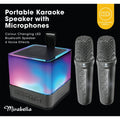 Mirabella Portable Karaoke Speaker with Microphones - 2 Wireless Mics - 110mm x 140mm x 96mm - Rechargeable Battery - Bluetooth - SuperSaverAU - view 2