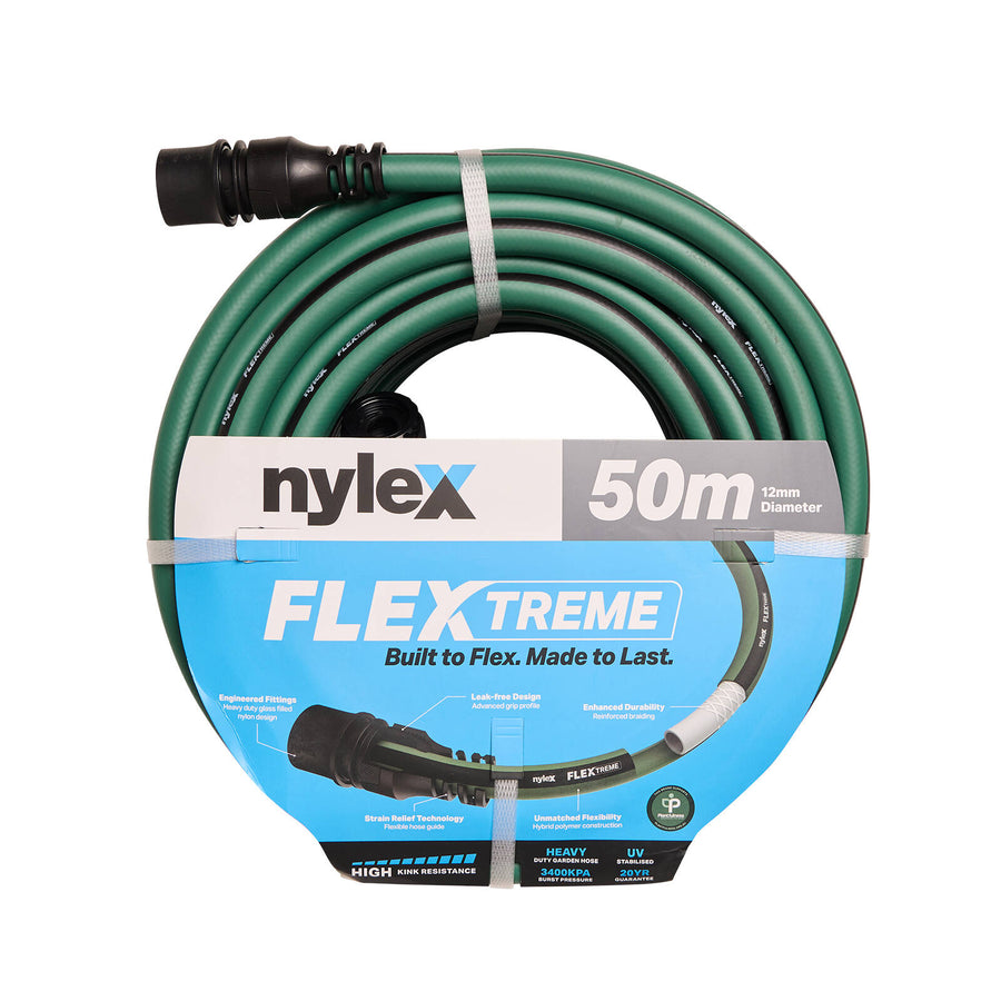 Nylex Flextreme 50m 12mm Garden Hose - 3400kpa, UV Stabilised, Kink Resistant