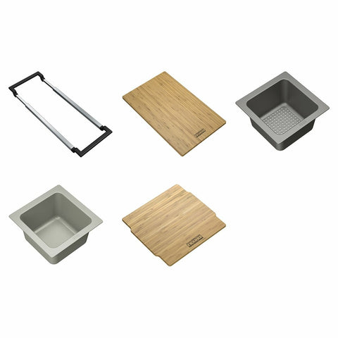 Franke All-In sink accessory set - Telescopic bridge, chopping board, strainer bowl and lid - ALLINPACK1