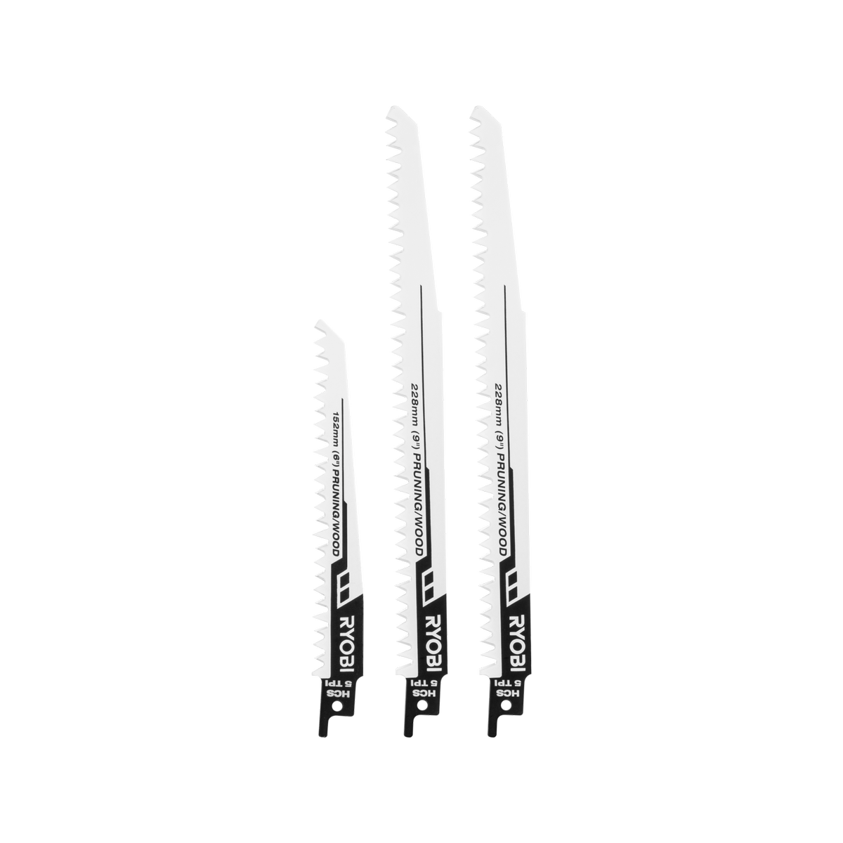 Ryobi Reciprocating Saw Blade Set - 3 Piece - 228mm & 152mm - Pruning Blades - SuperSaverAU - view 3