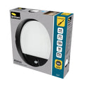 Brilliant 10W Alston Black Slimline Round Bunker Sensor Light Outdoor 21302/06