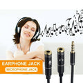 3.5 mm Audio Mic Splitter Cable - 1 Female Jack to 2 Male Plugs, Black - view 5