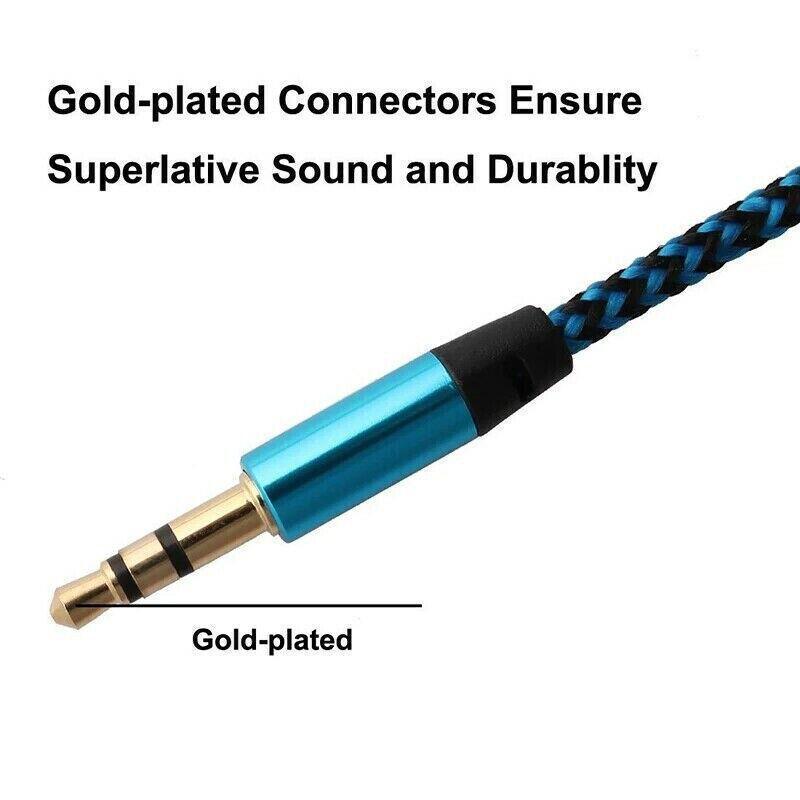 3.5mm Aux Cable 1m Braided Male to Male Audio Lead - Orange - view 7