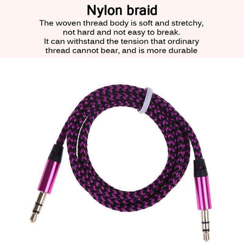 3.5mm Aux Cable 1m Braided Male to Male Audio Lead - Orange - view 9