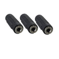 3.5mm Aux Female to Female Stereo Audio Adapter - Pack of 3, Black
