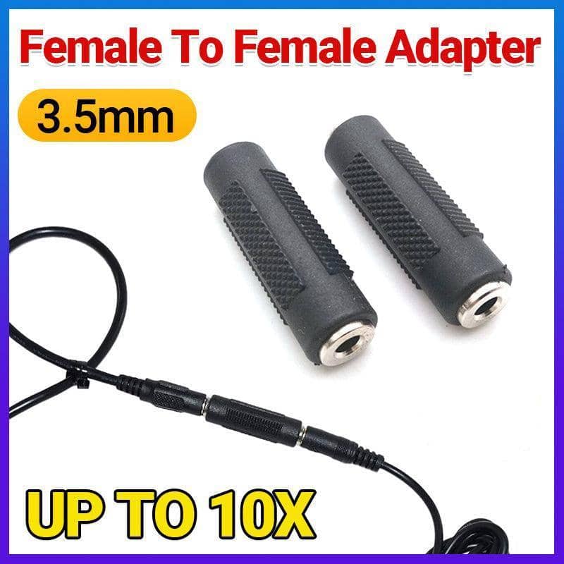 3.5mm Aux Female to Female Stereo Audio Adapter - Pack of 3, Black - view 2