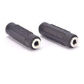 3.5mm Aux Female to Female Stereo Audio Extension Adapter, Black - Pack of 2