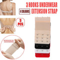 3 Hook Bra Extender, Soft Elastic Bra Extension 3 Pack - Beige - view 2