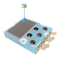 3-In-1 Cat Scratch Board and Play Box with Paw Levers - Blue - view 2