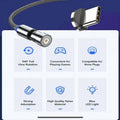 3-In-1 Fast Charging Cable with Rotating Head for USB C, Lightning and Micro USB - 1 m - view 4