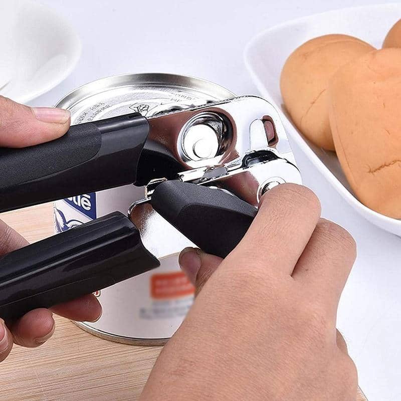 3-In-1 Manual Can and Bottle Opener - Stainless Steel, Black and Silver - view 5