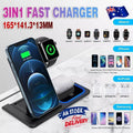 3-In-1 Wireless Charger Dock, 15W Qi Fast Charging for iPhone and Apple Watch