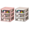 3 Layer Bunny Desktop Organiser with Transparent Drawers for Home Office - White - view 3