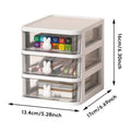 3 Layer Bunny Desktop Organiser with Transparent Drawers for Home Office - White - view 4