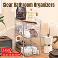 3-Layer Clear Storage Rack with Removable Dividers for Home Organising